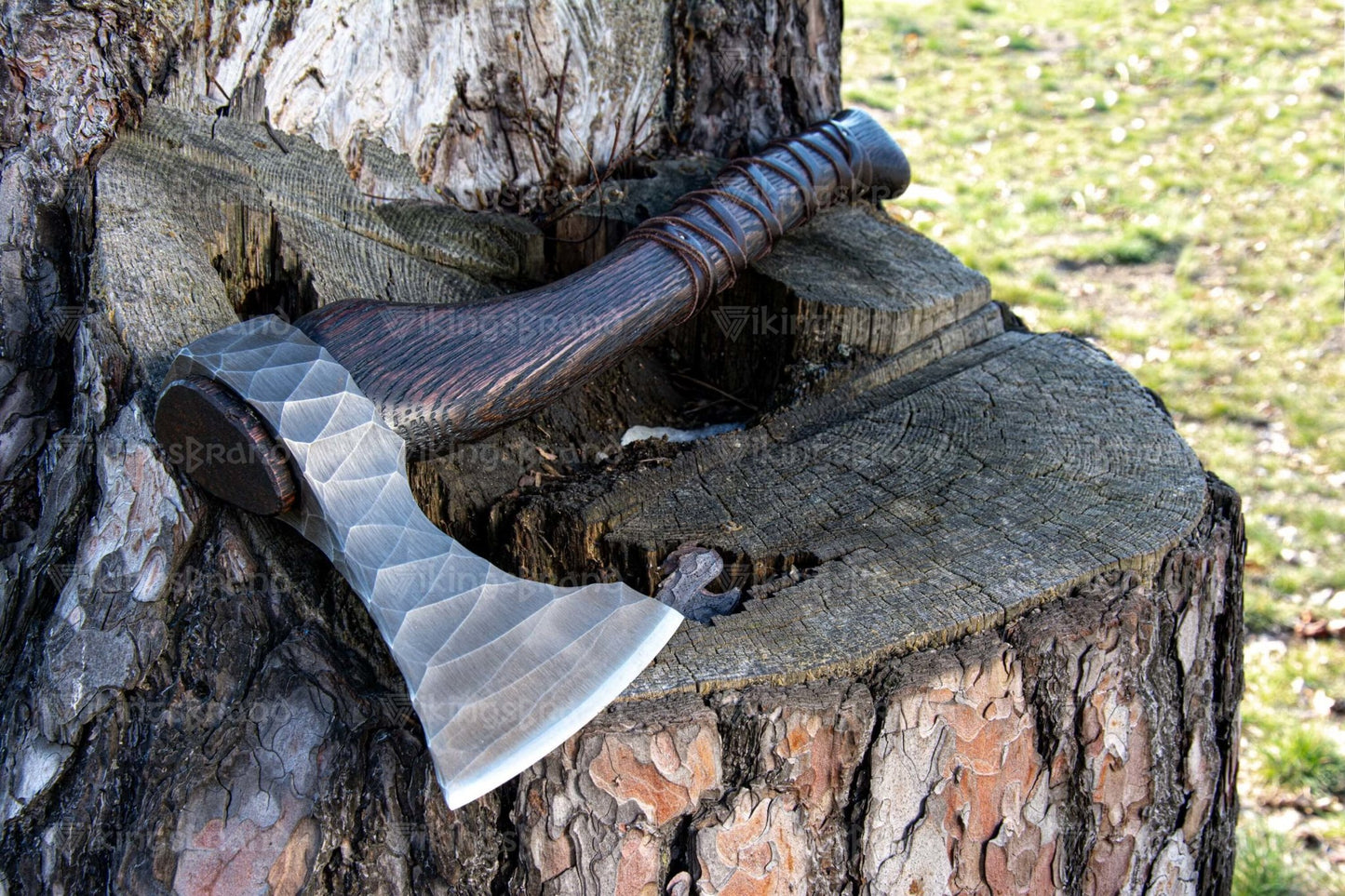 Hand Forged Axe “Sterk Gorm” With Leather Cover And Wooden Box