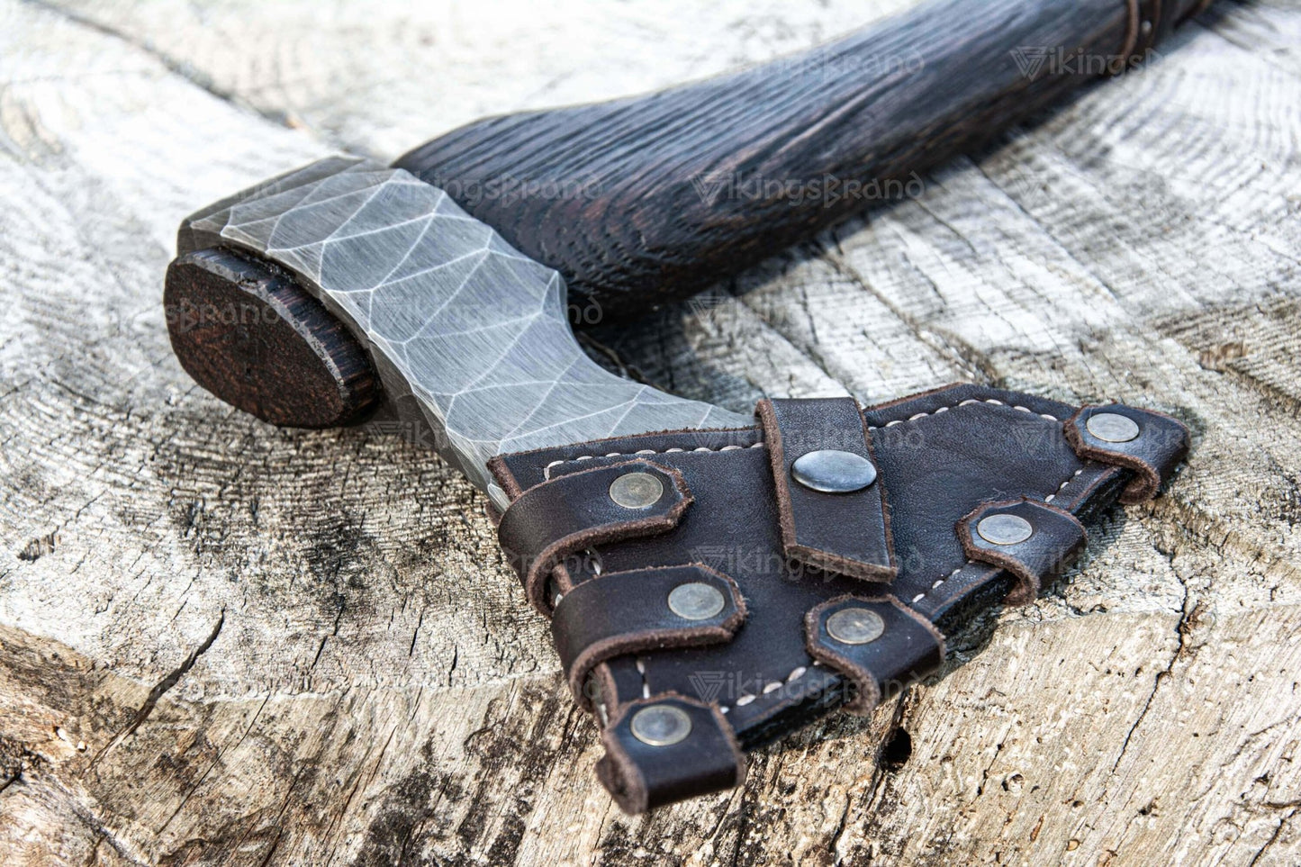 Hand Forged Axe “Sterk Gorm” With Leather Cover And Wooden Box