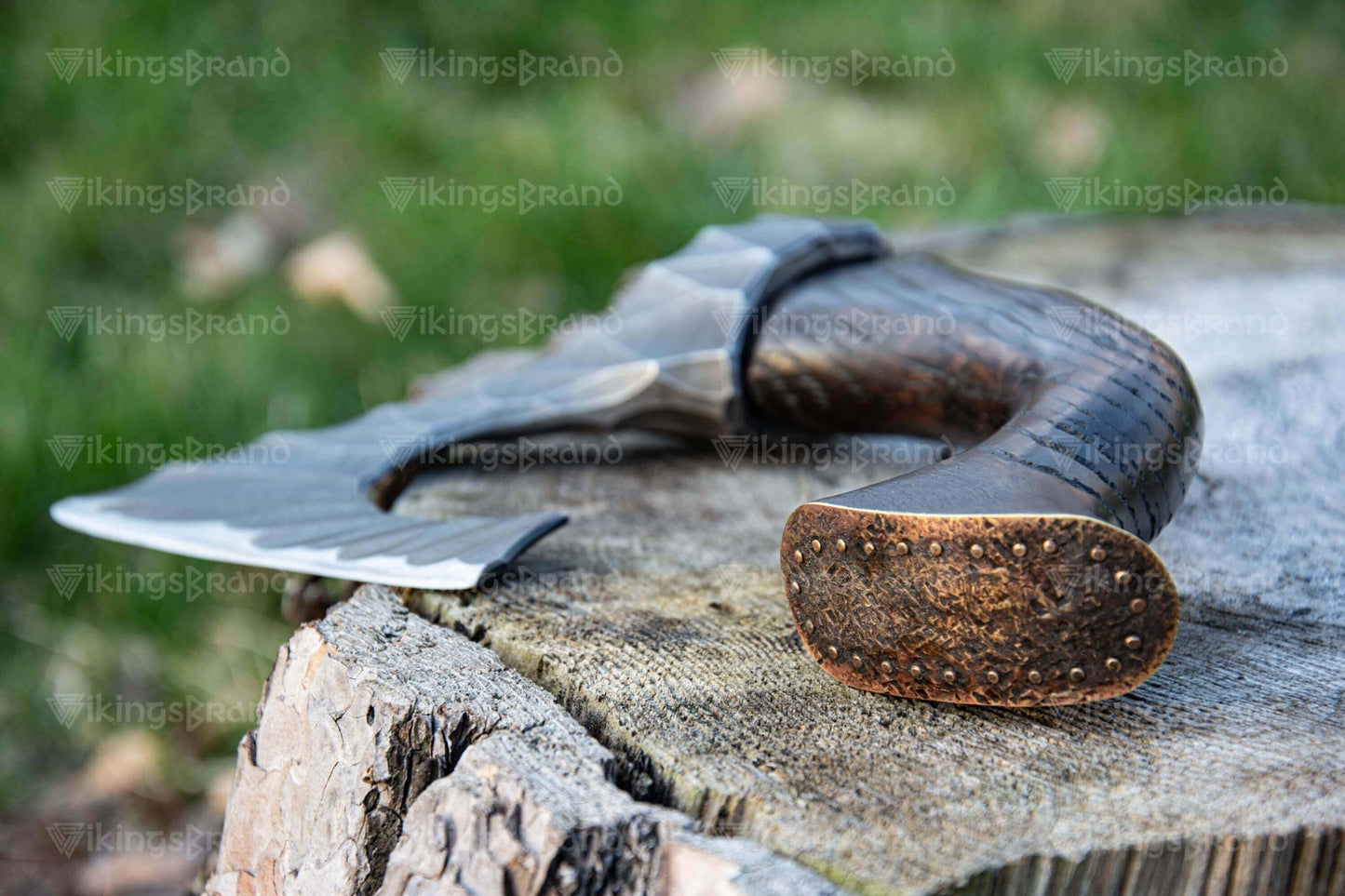 Hand Forged Hatchet "Skarpt nebb" With Leather Cover And Wooden Box