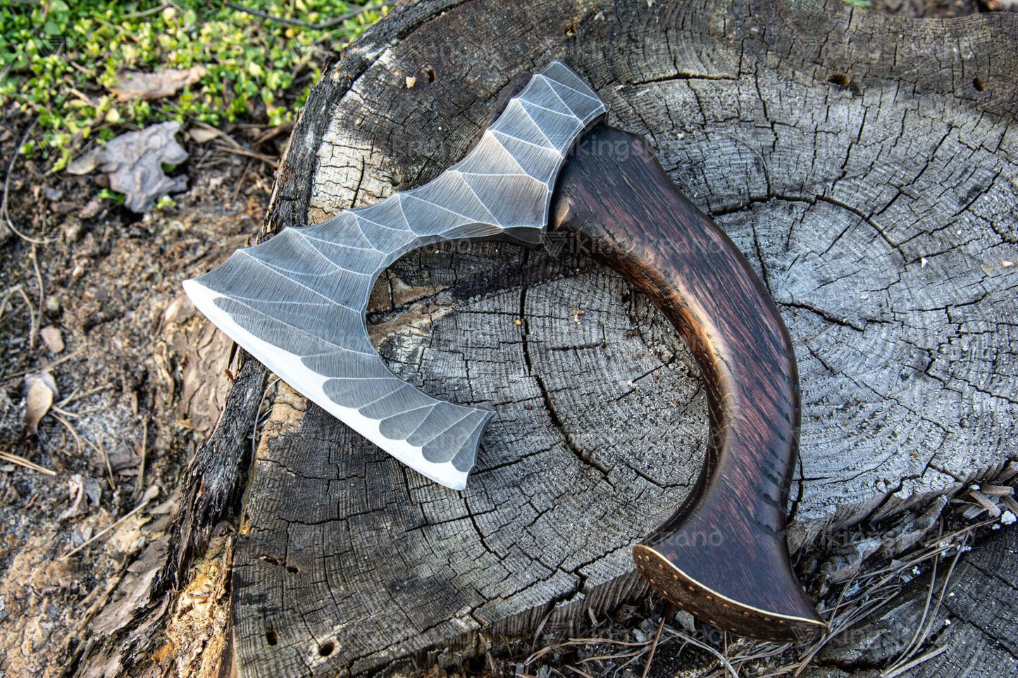 Hand Forged Hatchet "Skarpt nebb" With Leather Cover And Wooden Box