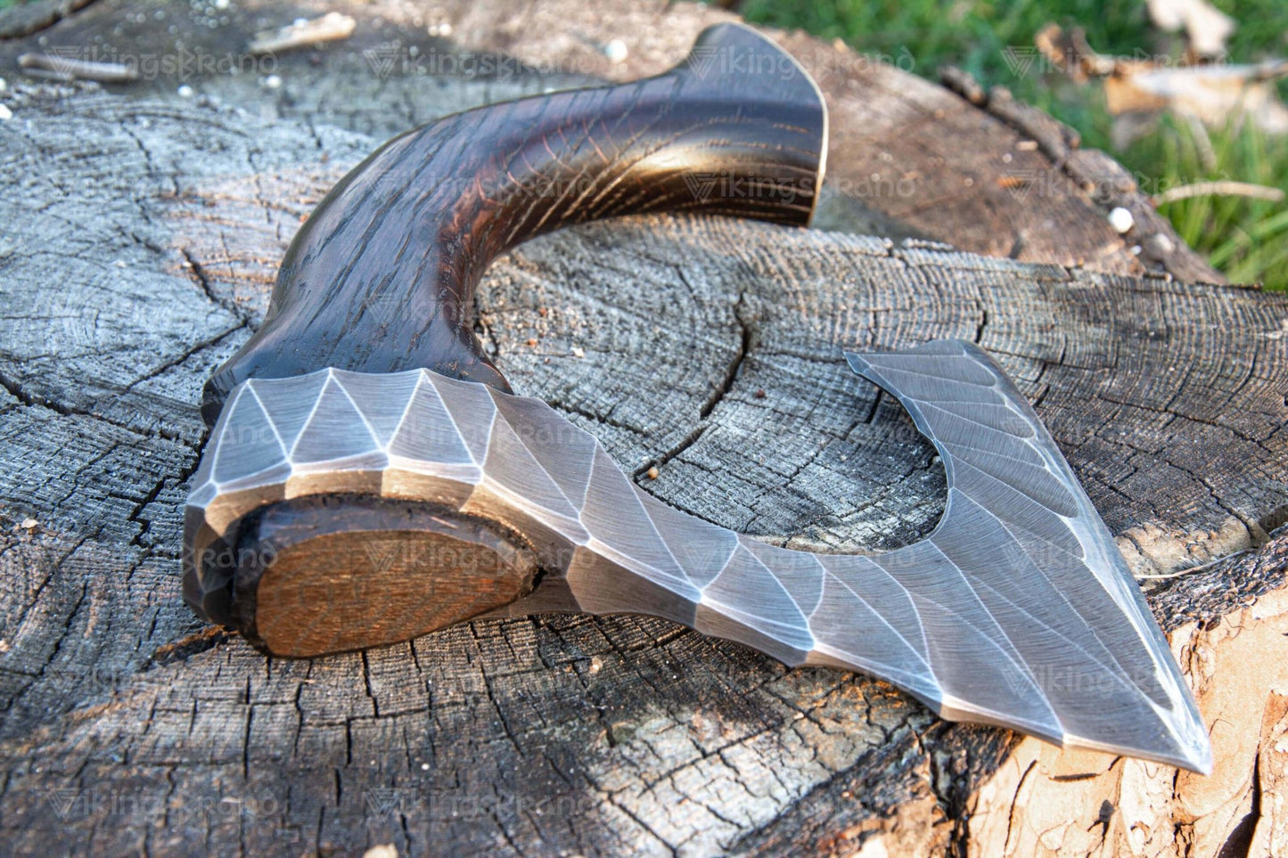 Hand Forged Hatchet "Skarpt nebb" With Leather Cover And Wooden Box