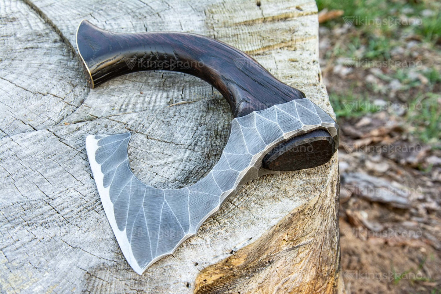 Hand Forged Hatchet "Skarpt nebb" With Leather Cover And Wooden Box