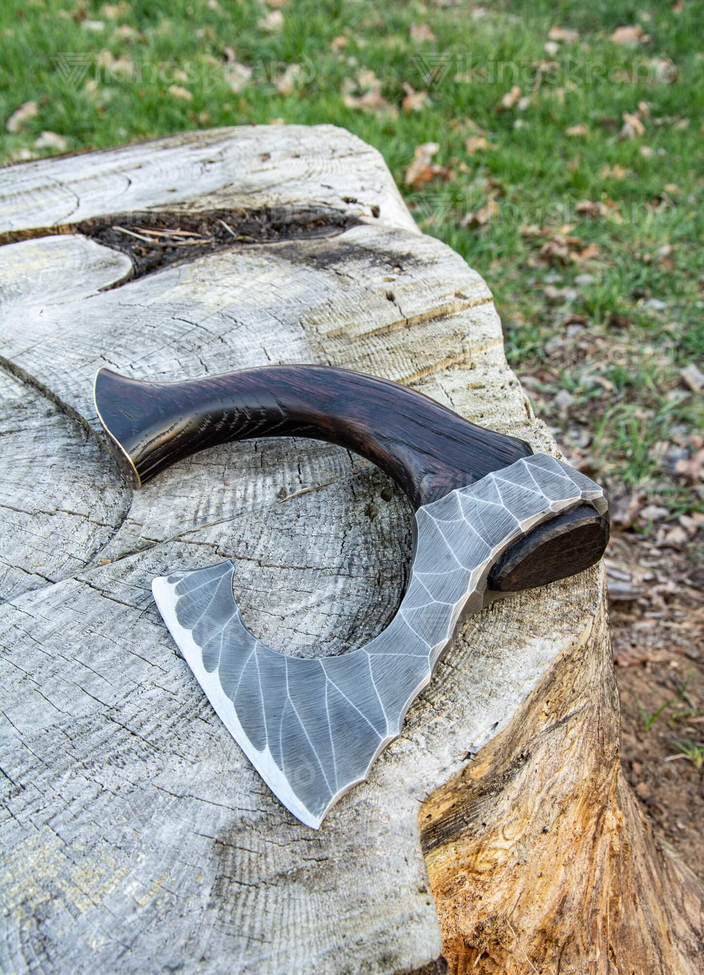 Hand Forged Hatchet "Skarpt nebb" With Leather Cover And Wooden Box