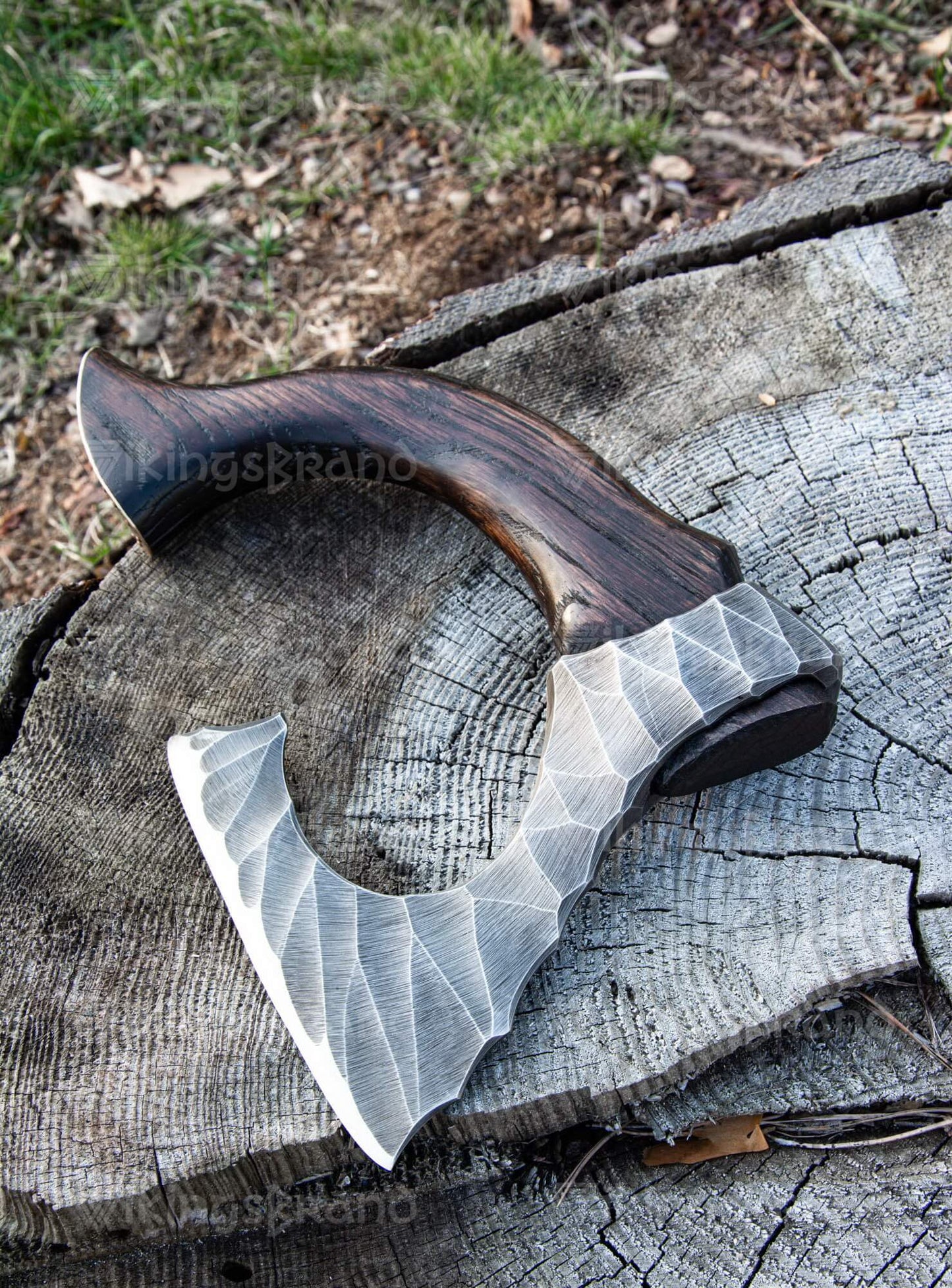 Hand Forged Hatchet "Skarpt nebb" With Leather Cover And Wooden Box