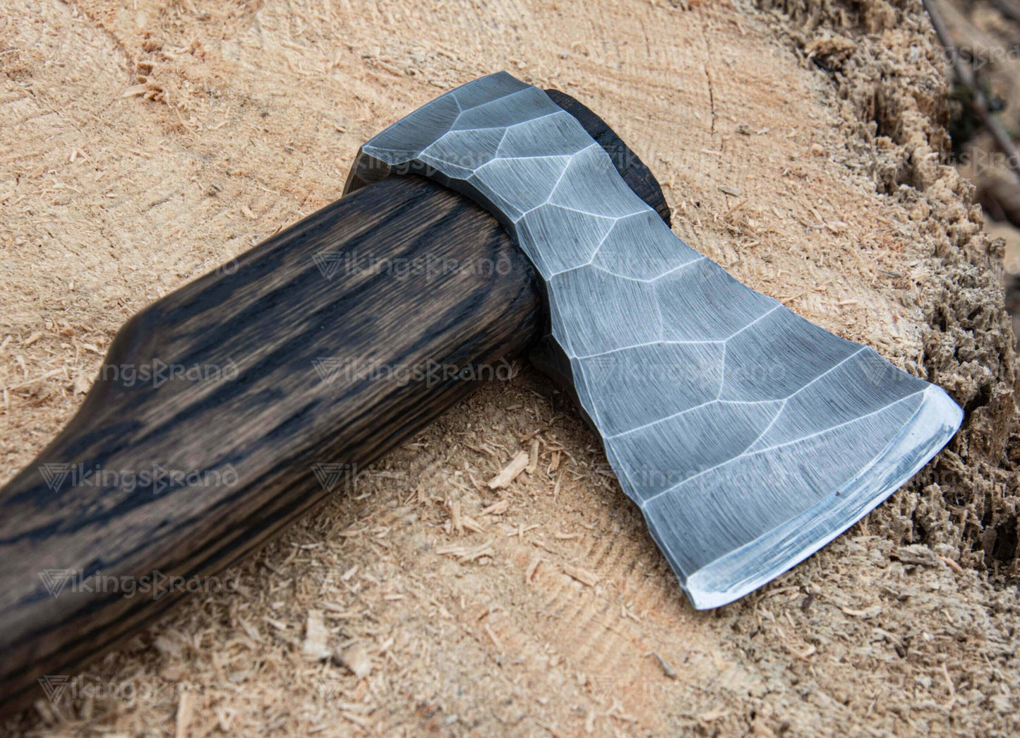 Hand Forged Hatchet “Vill Gustus” With Leather Cover And Wooden Box