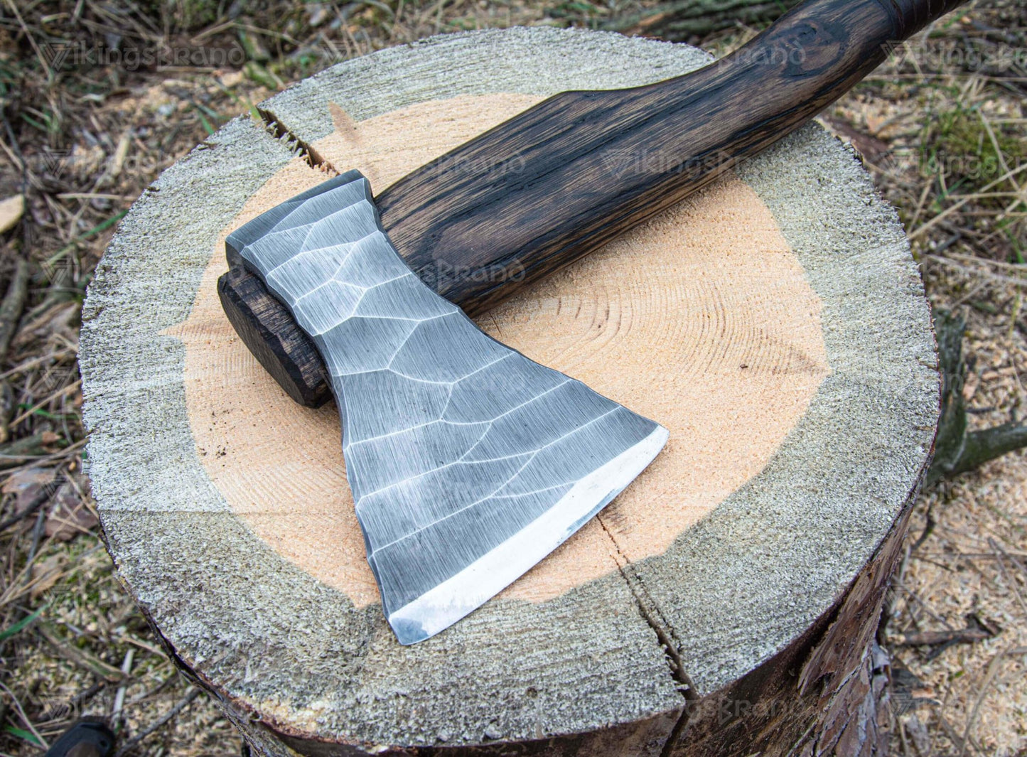 Hand Forged Hatchet “Vill Gustus” With Leather Cover And Wooden Box