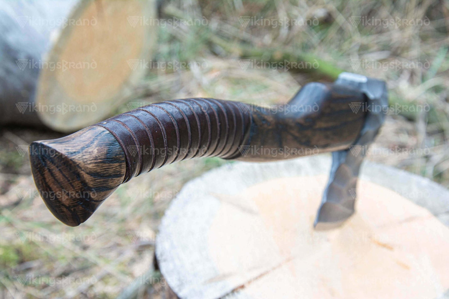 Hand Forged Hatchet “Vill Gustus” With Leather Cover And Wooden Box