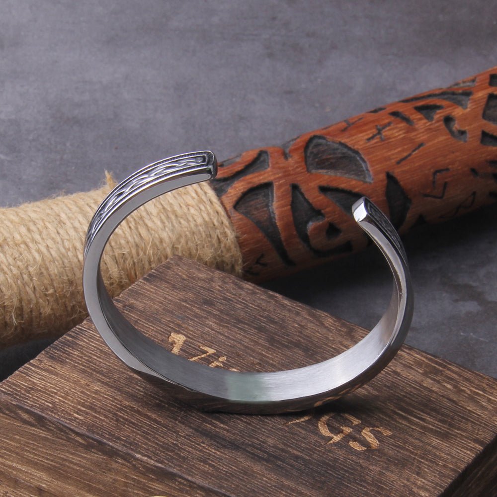 Handmade Nordic, Vikings Runes Bangle, Viking Bracelet