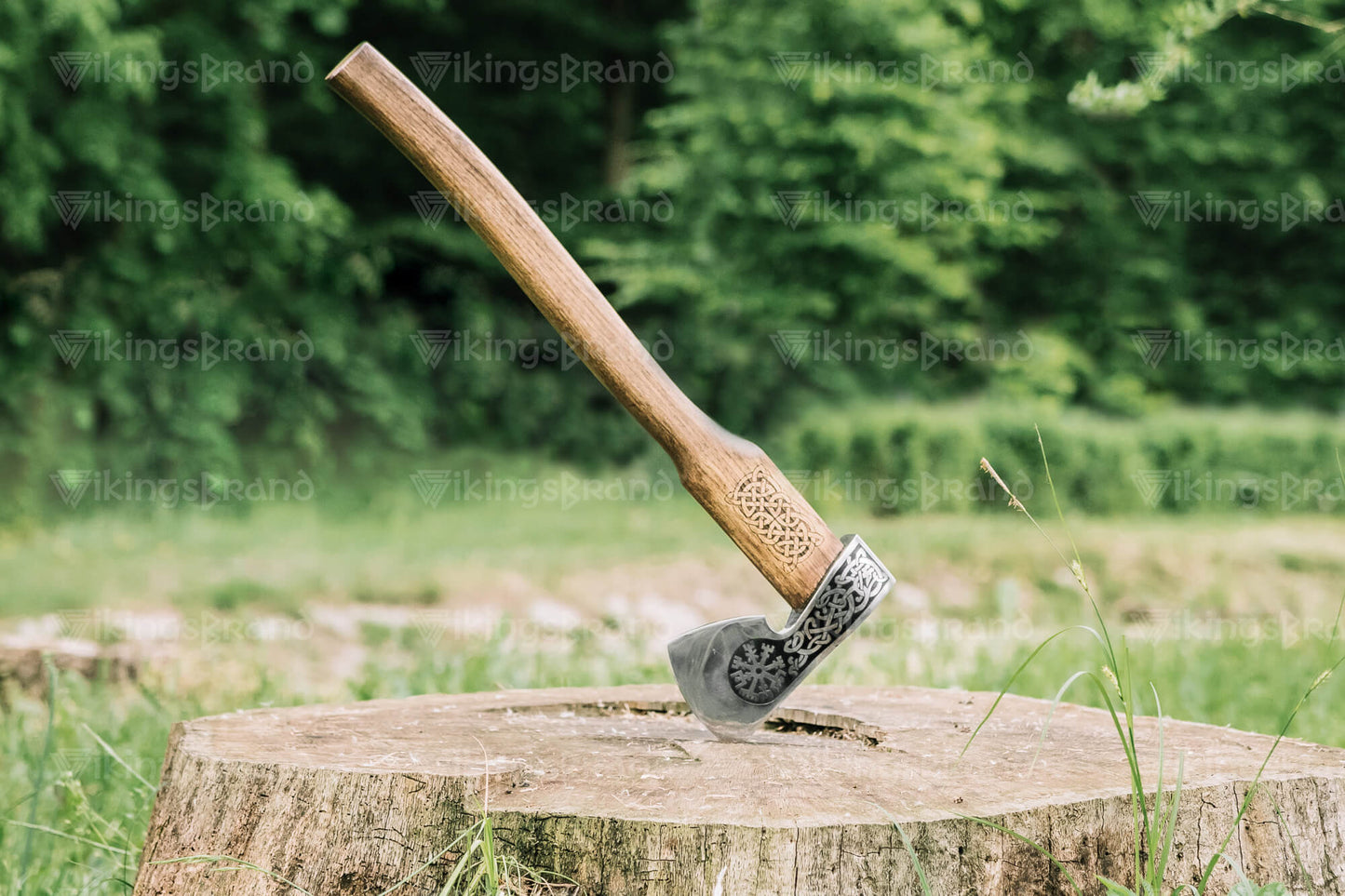 Handmade Viking Axe "Blithe Knútr" With Leather Case