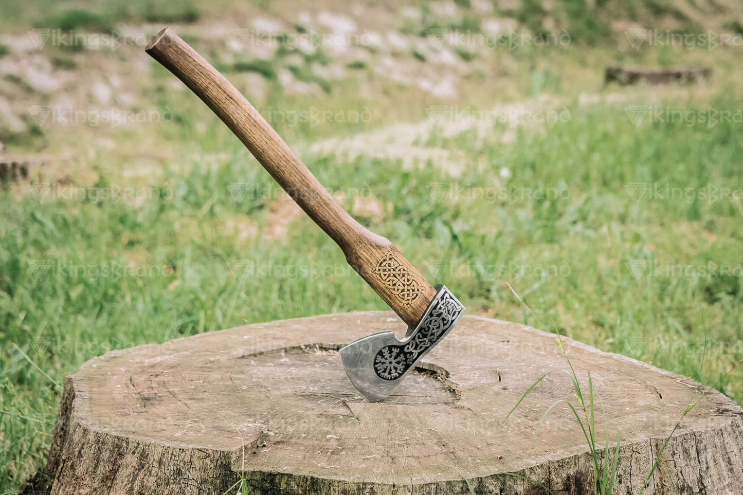 Handmade Viking Axe "Blithe Knútr" With Leather Case