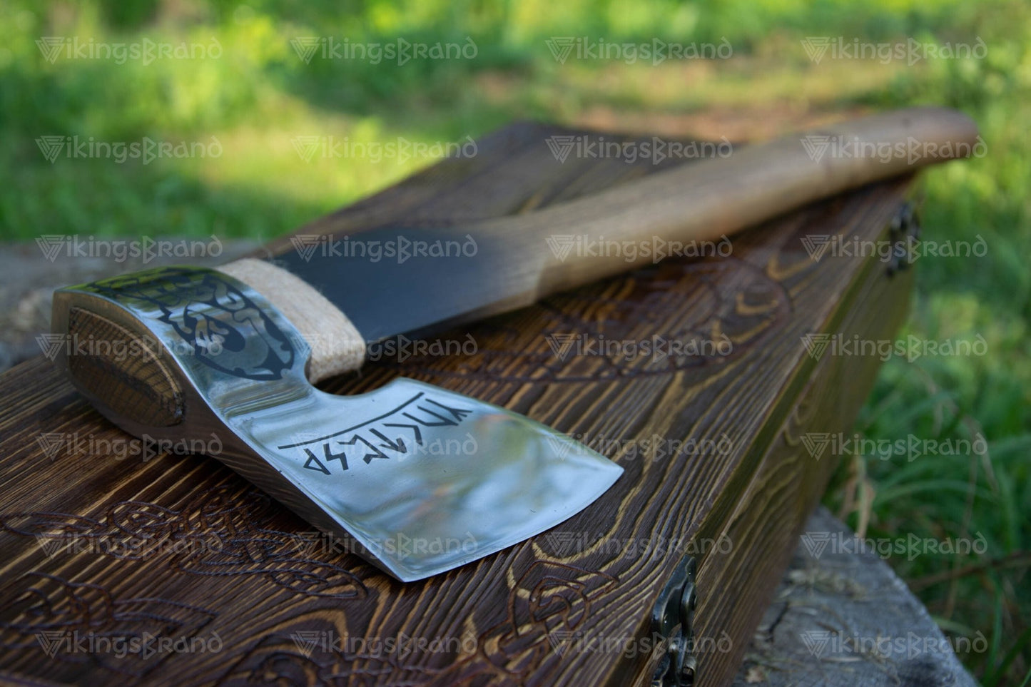 Handmade Viking Axe "Loyal Björg" With Leather Case
