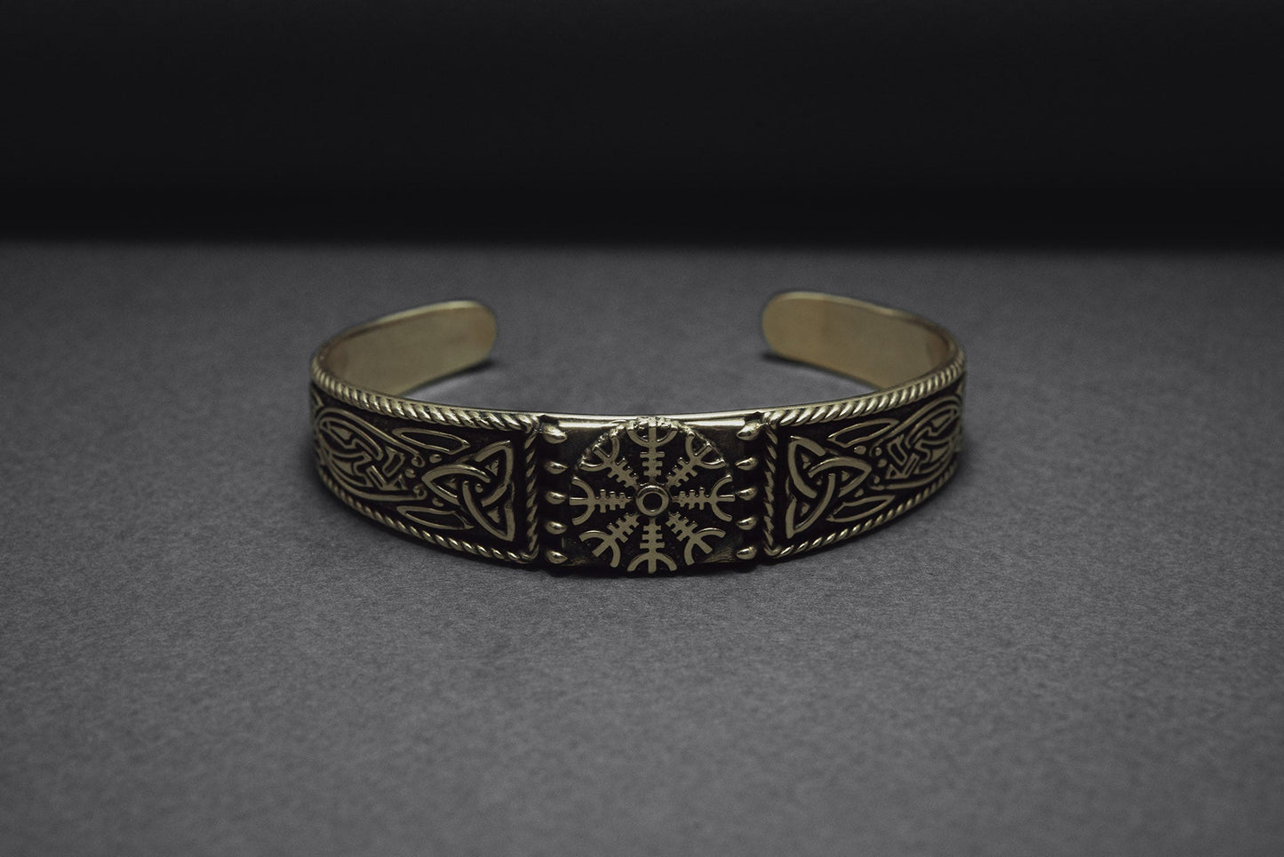 Helm of Awe and Celtic ornament Arm Ring - Viking Bracelet