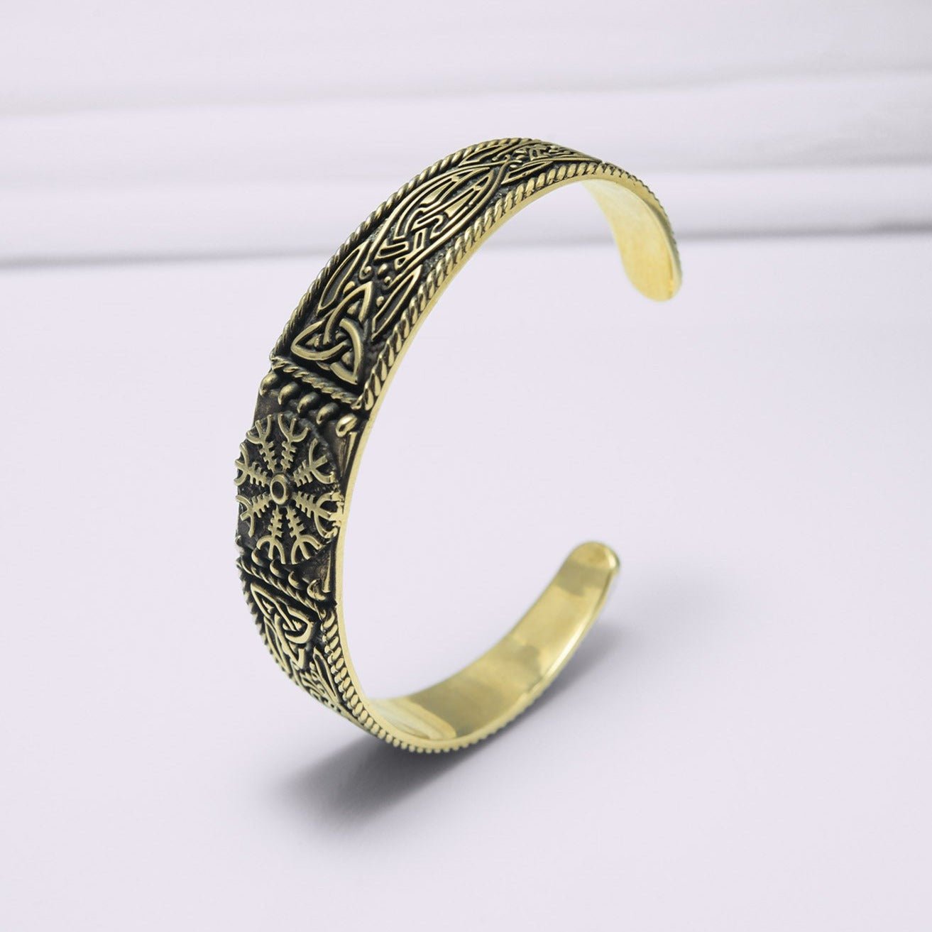 Helm of Awe and Celtic ornament Arm Ring - Viking Bracelet