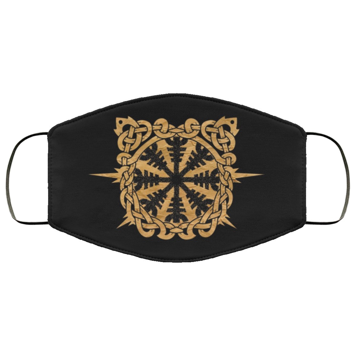 Helm of Awe Viking Face Mask Cover - Gold