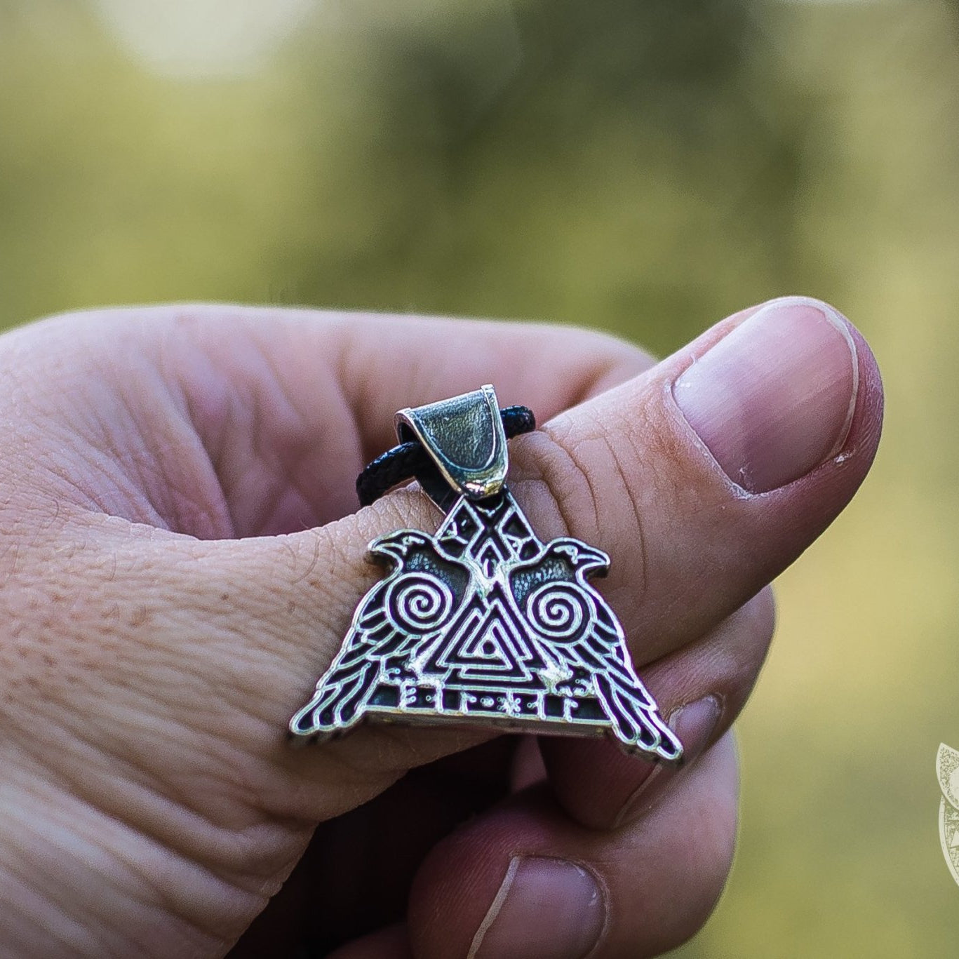 Huginn and Muninn 925 Sterling Silver Pendant - VikingsBrand