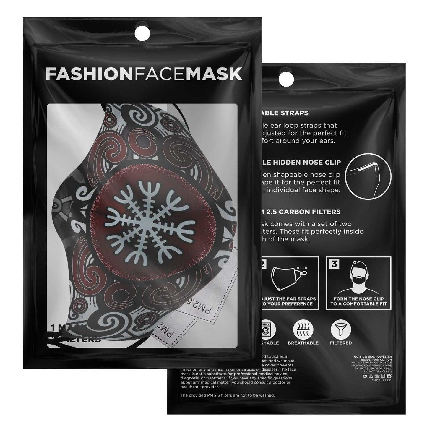 Huginn and Muninn Viking Face Mask Cover