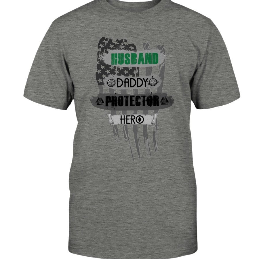 Husband - Daddy - Protector - Hero Cotton T-Shirt - USA