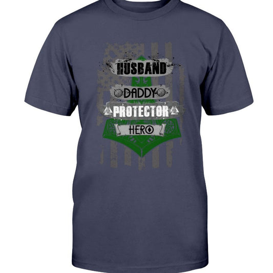 Husband Daddy Protector Hero Cotton T-Shirt - Bright Green
