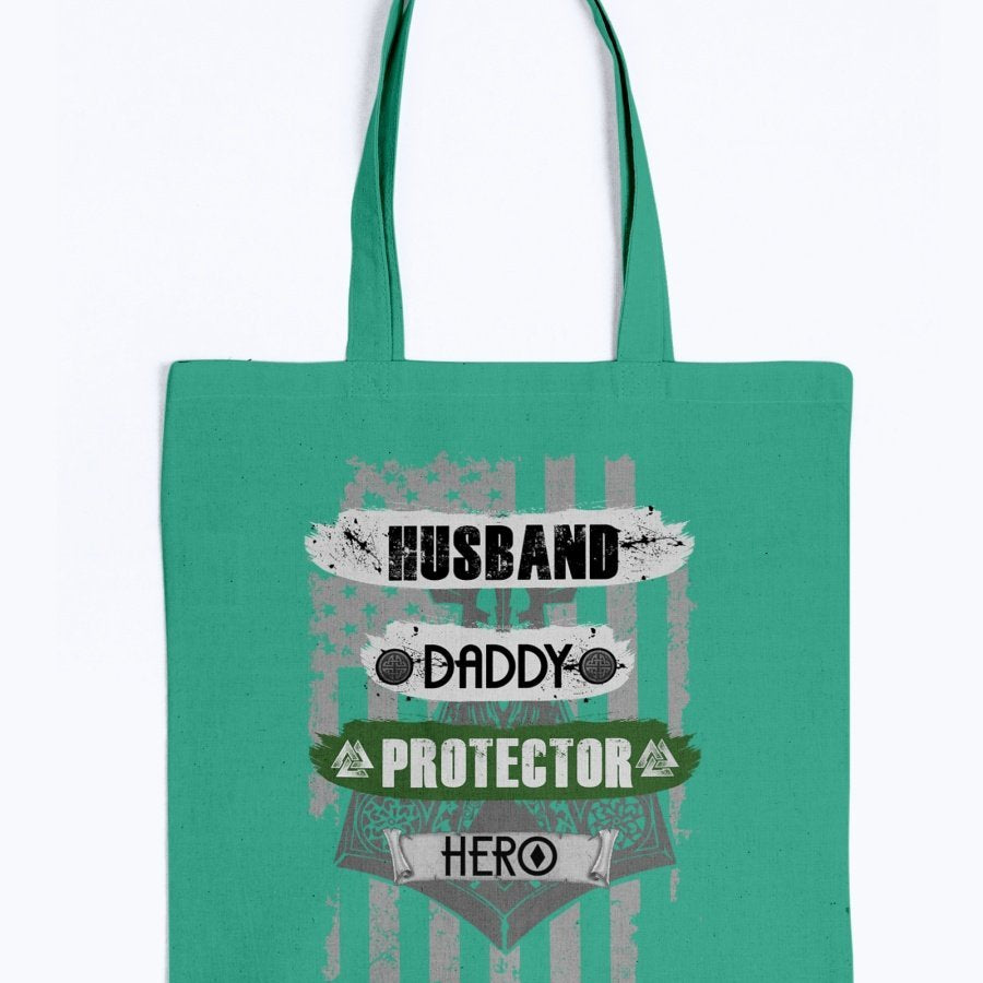 Husband - Daddy - Protector - Hero Tote - Dark Green USA