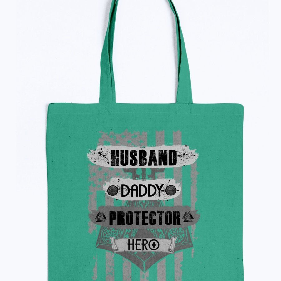 Husband - Daddy - Protector - Hero Tote - Grey Camo