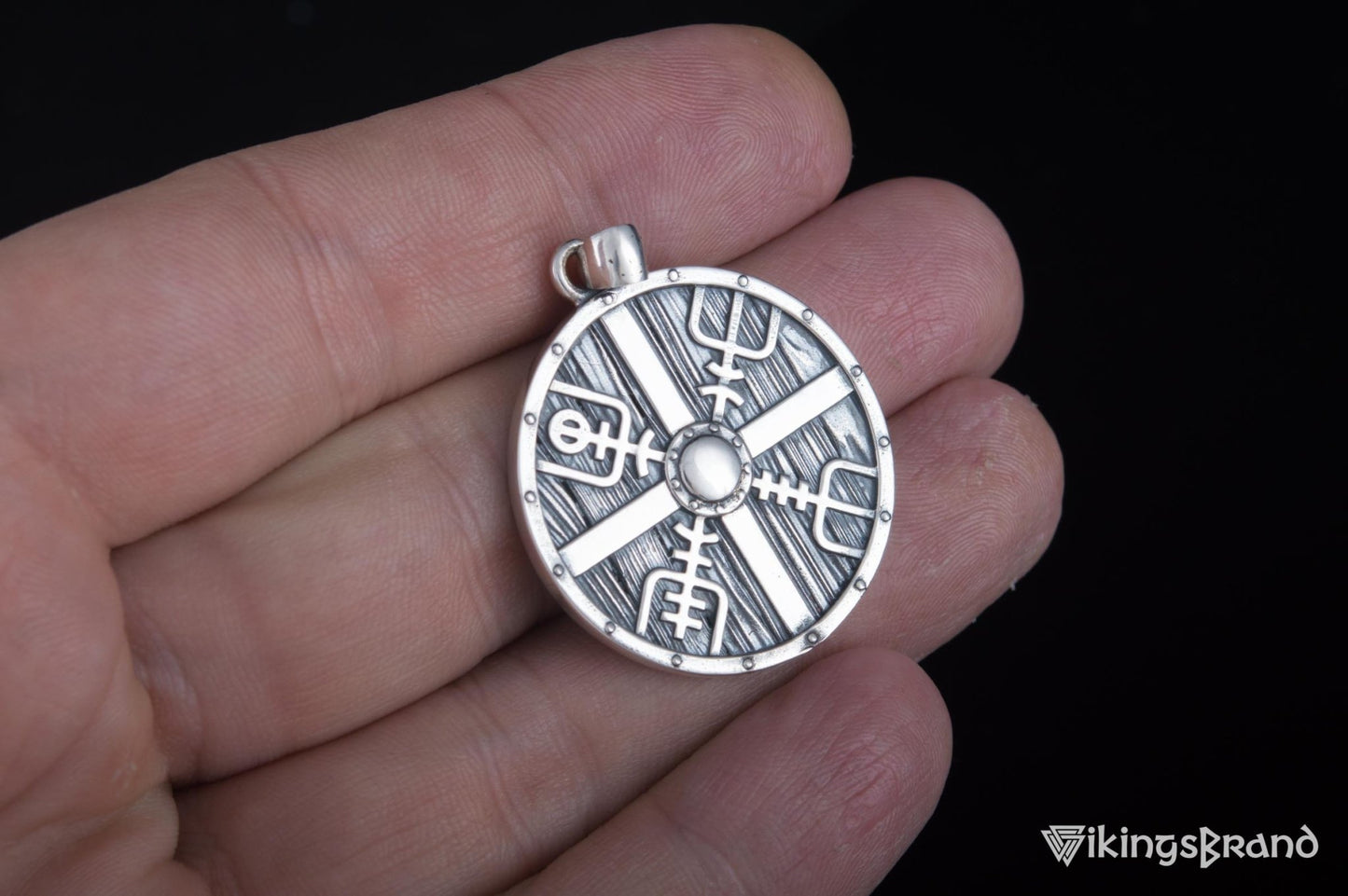 Lagertha's Shield Viking Pendant Handmade Sterling Silver Viking Necklace