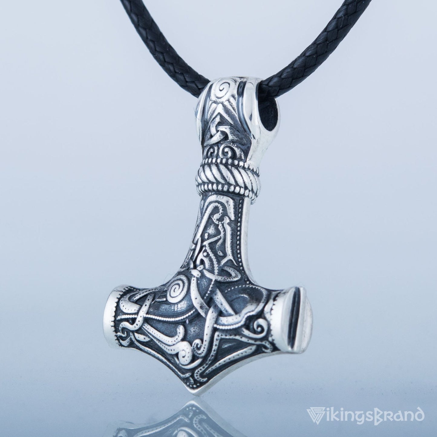 Mammen Style Thor's Hammer, Mjolnir Gold or 925 Sterling Silver Pendant