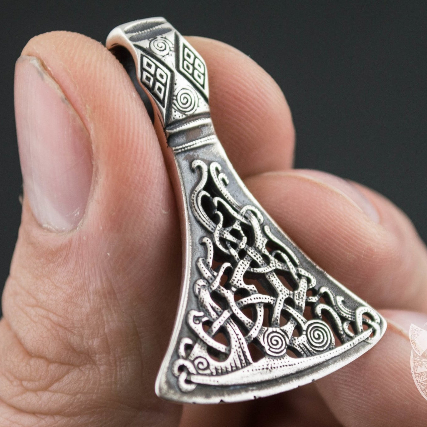Mammen Style Viking Axe 925 Sterling Silver Pendant - VikingsBrand