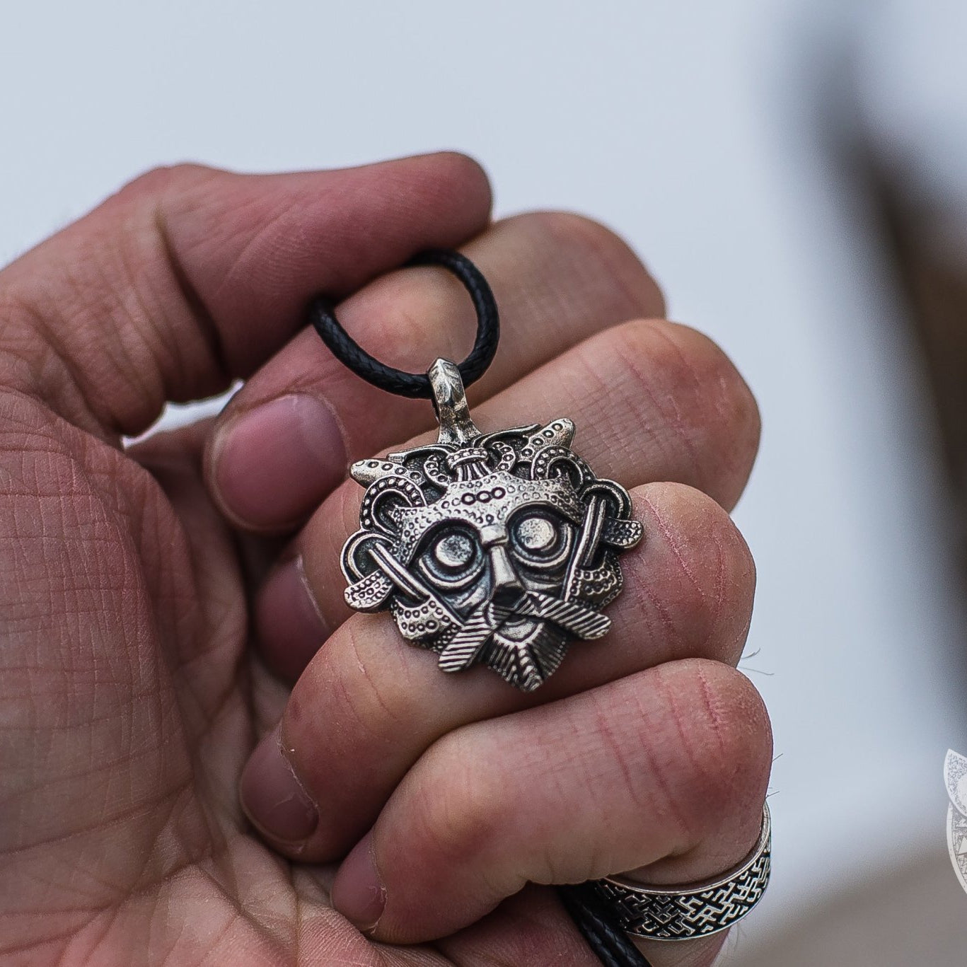 Mask from Gnezdovo 925 Sterling Silver Pendant - VikingsBrand