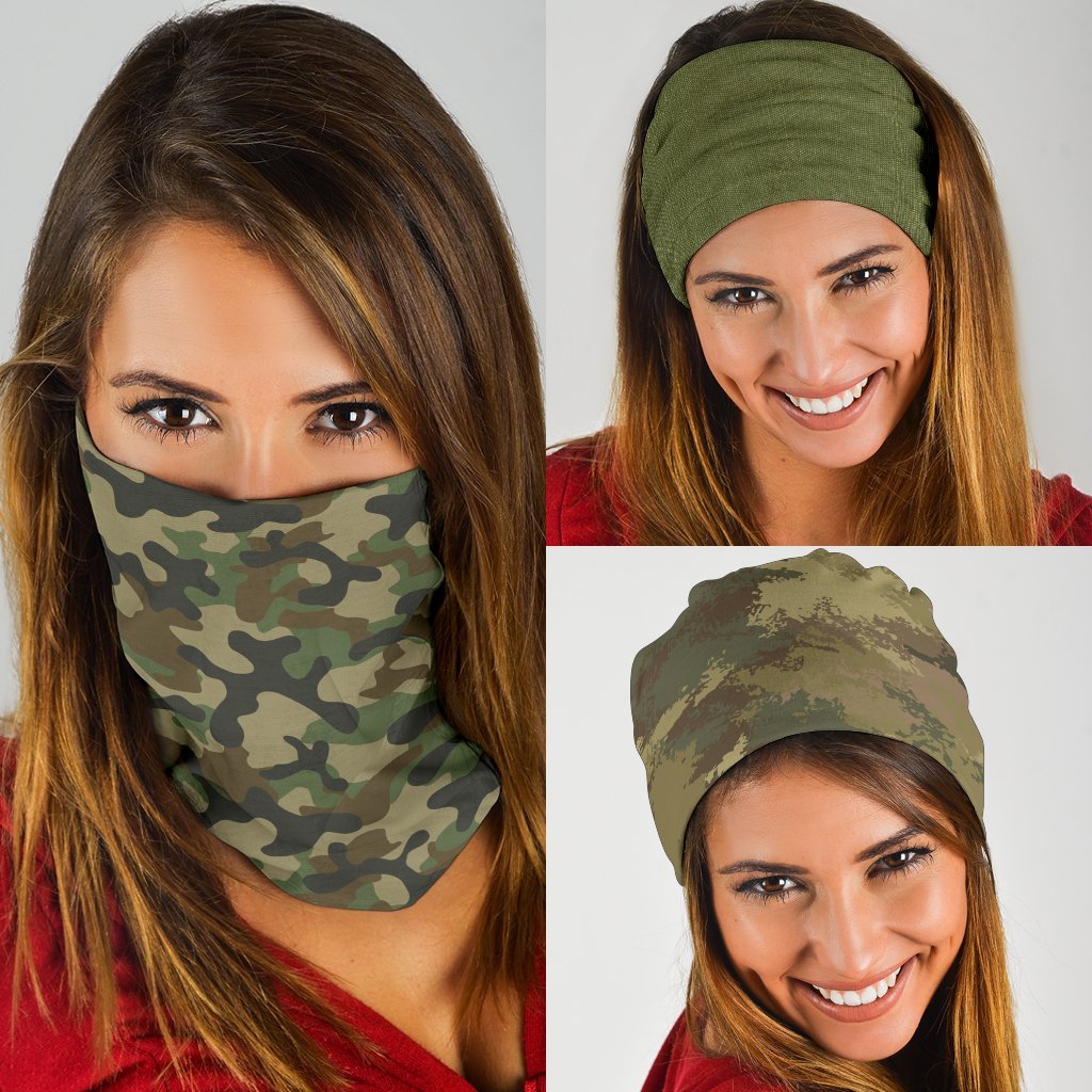 Military Camo Neck Gaiter | Face Shield | Bandana - Dark