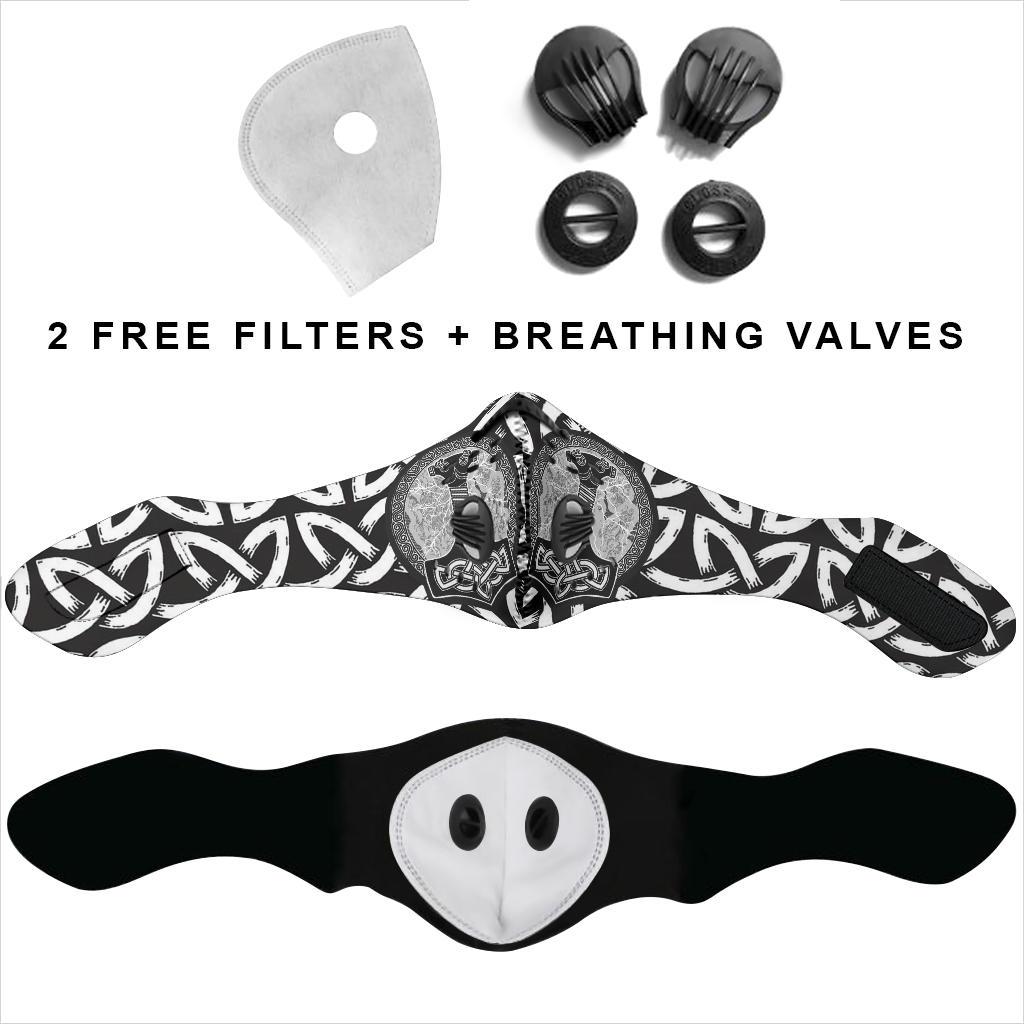 Mjolnir Premium Face Mask Cover - White On Black