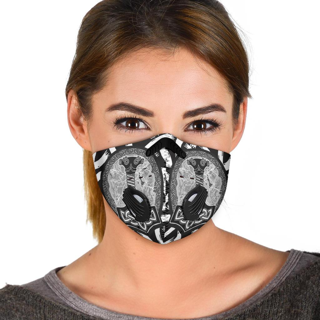 Mjolnir Premium Face Mask Cover - White On Black
