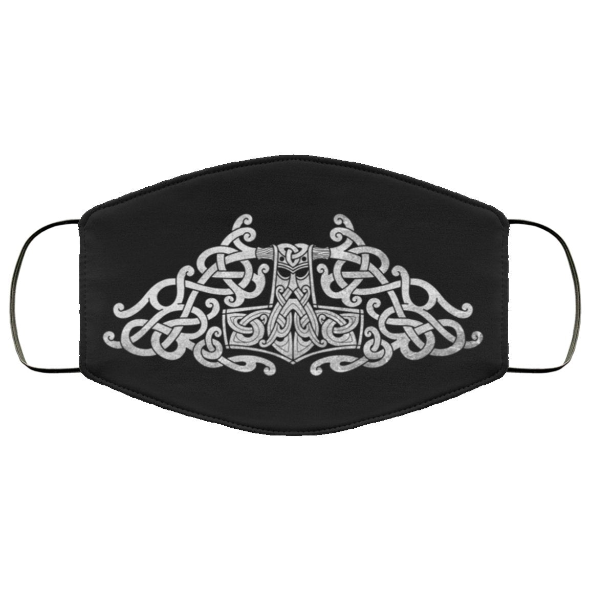 Mjolnir Viking Face Mask Cover - Silver