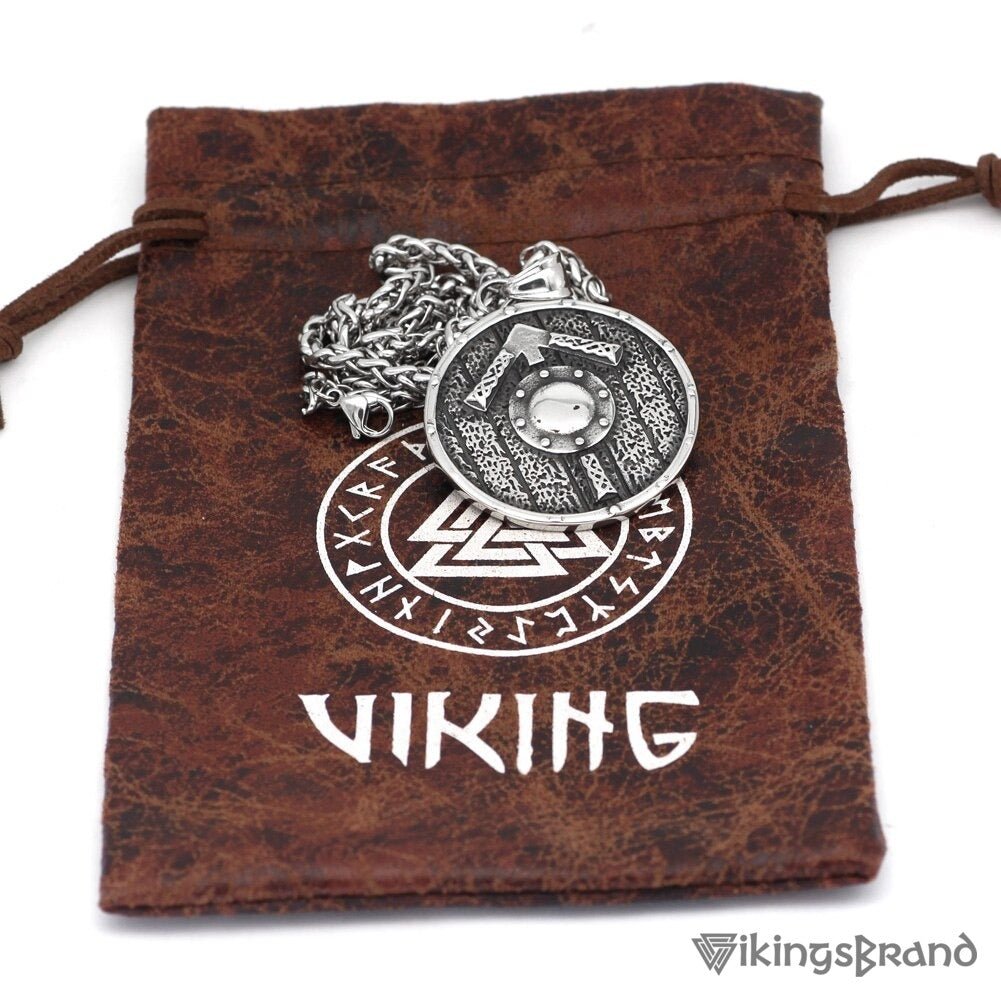 Nordic Tiwaz Rune Shield Amulet With Necklace