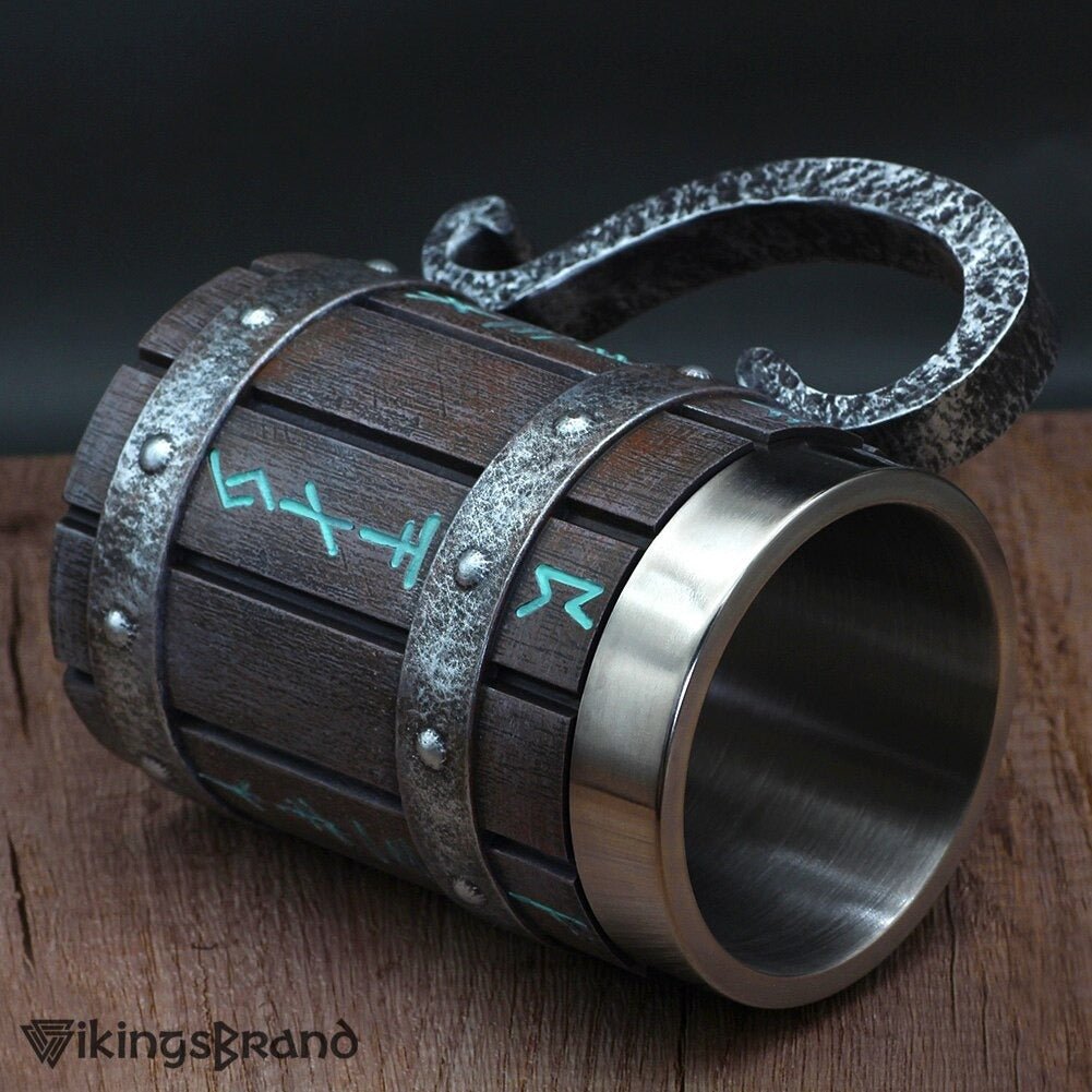 Nordic Viking Rune Mug Beer Tankard Cup