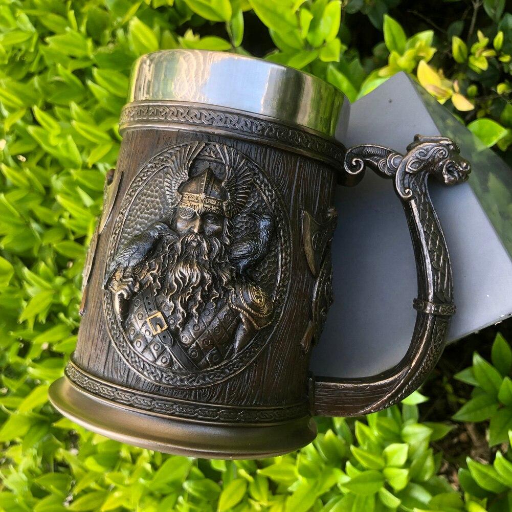 Norse God Odin & Thor 3D Stainless Steel Viking Mug