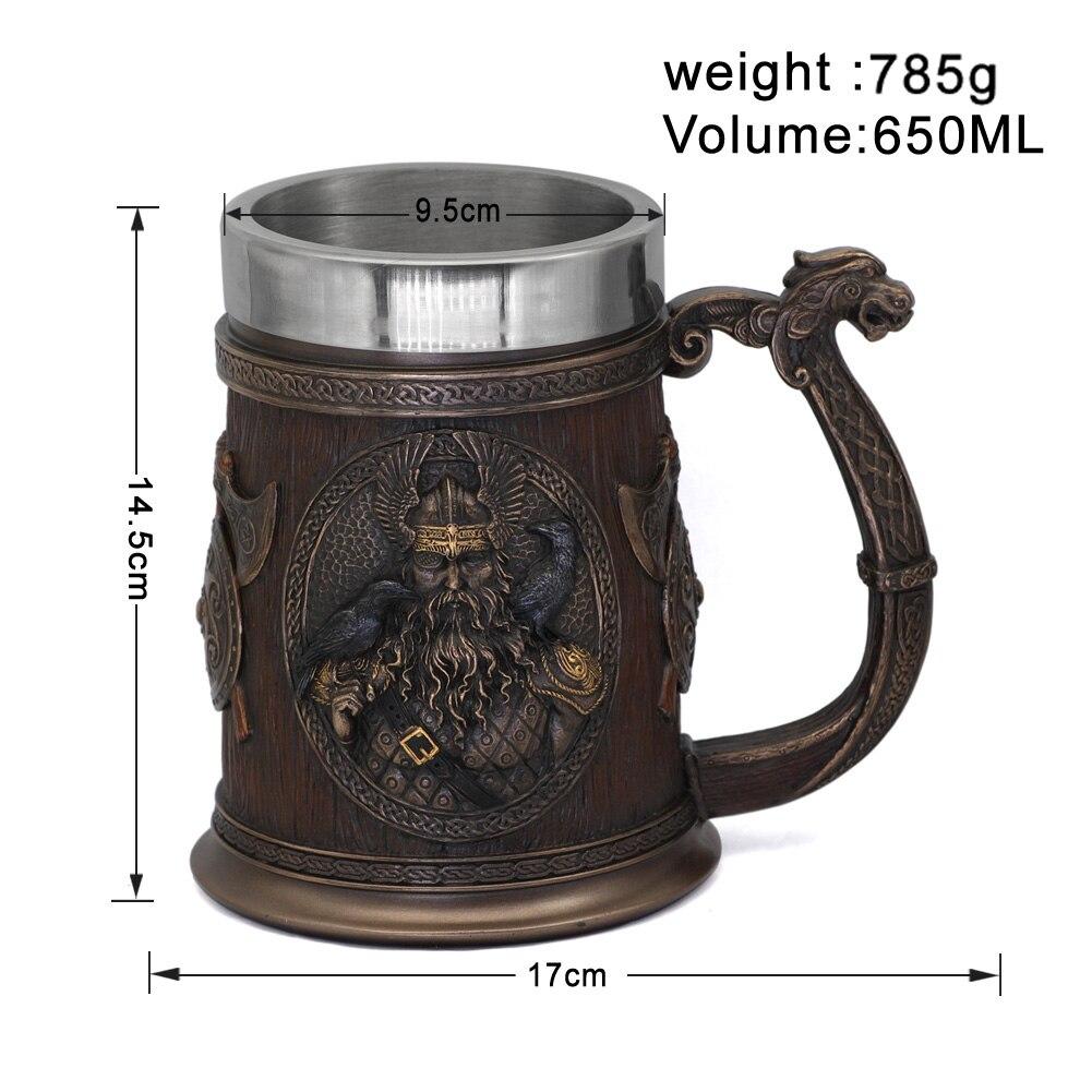 Norse God Odin & Thor 3D Stainless Steel Viking Mug