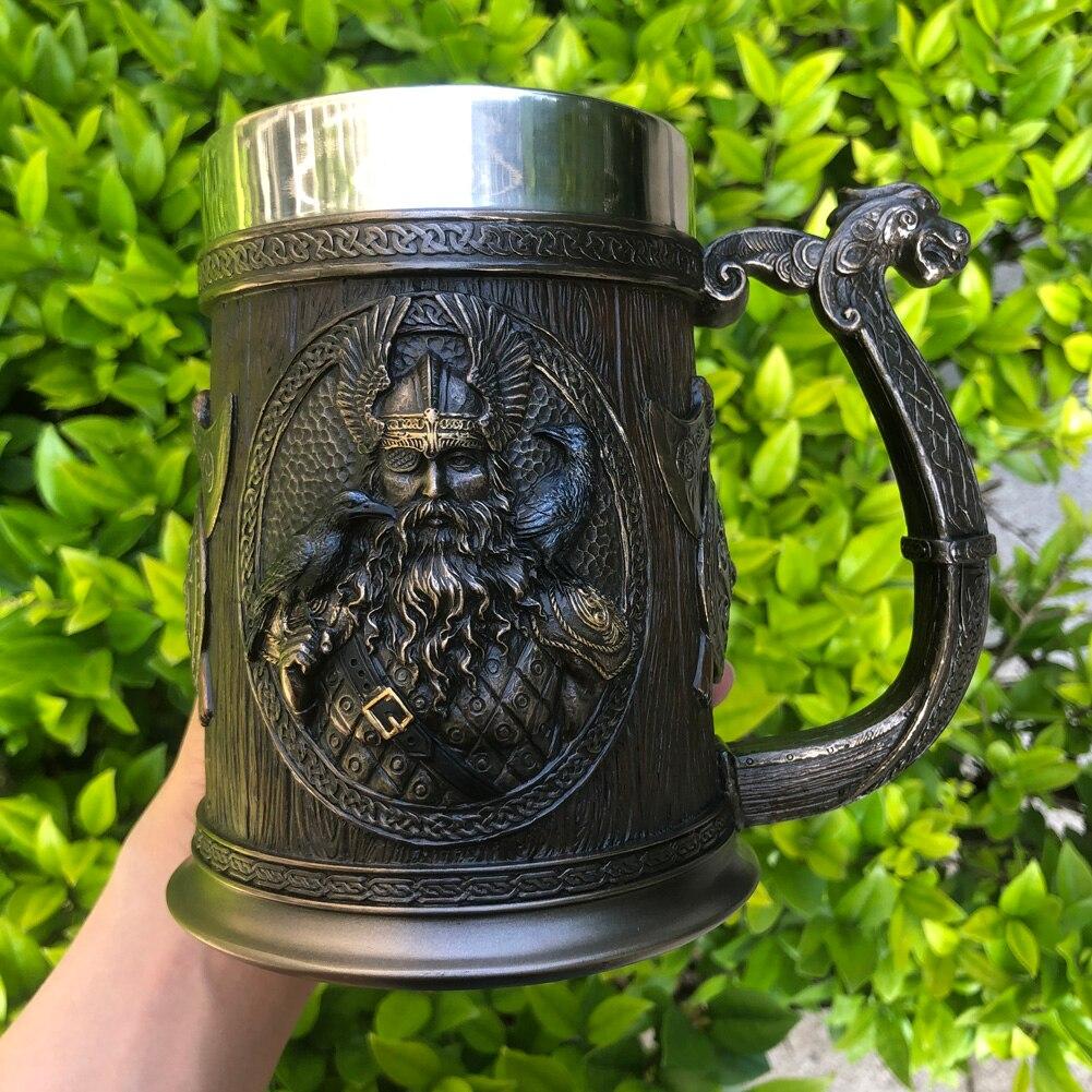 Norse God Odin & Thor 3D Stainless Steel Viking Mug