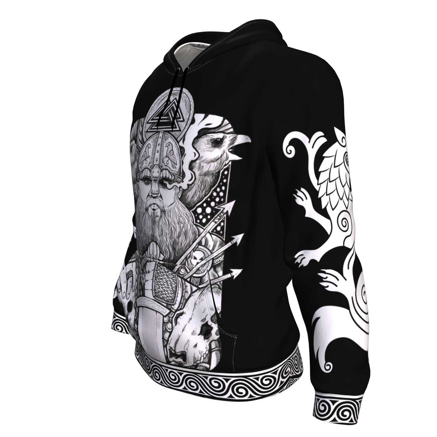 Norse God Odin with Ravens & Wolves Skoll and Hati on the Sleeves - VikingsBrand