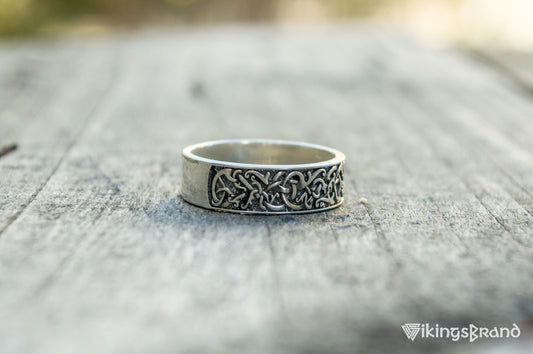 Norse interlace band ring in 925 sterling silver – view 2