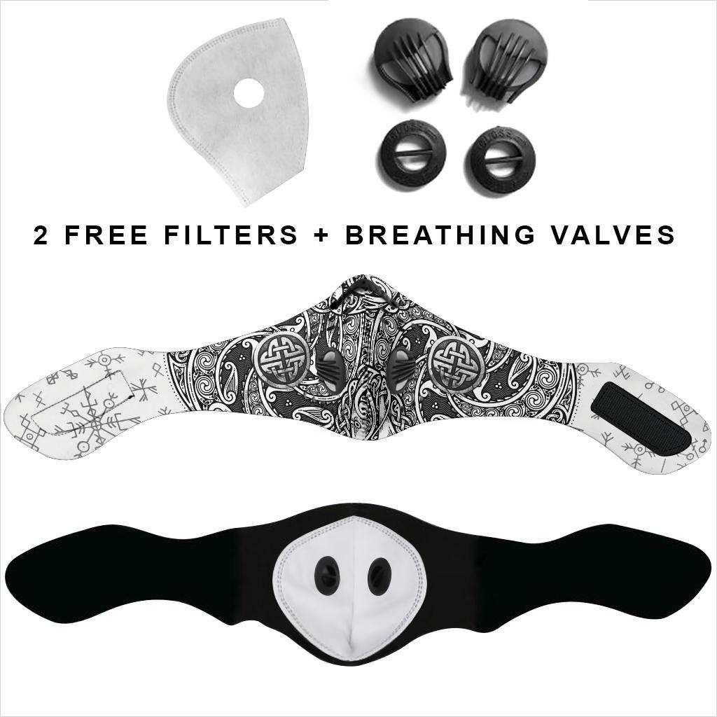 Norse Pattern Premium Face Mask Cover - Silver