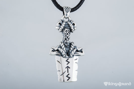 Sterling Silver Viking Sword Pendant with Ornament