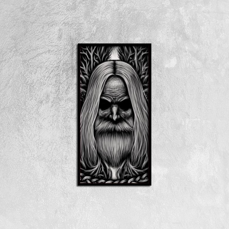 Odin - Canvas Print Framed Ready to Hang, 12ⅹ24 inch - VikingsBrand