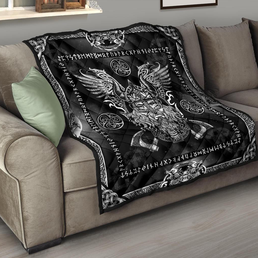 Odin with Ravens Quilt - VikingsBrand