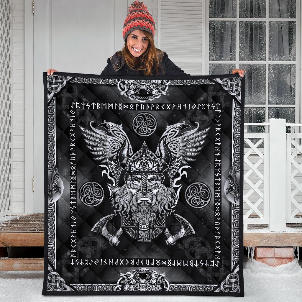 Odin with Ravens Quilt - VikingsBrand