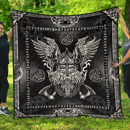 Odin with Ravens Quilt - VikingsBrand