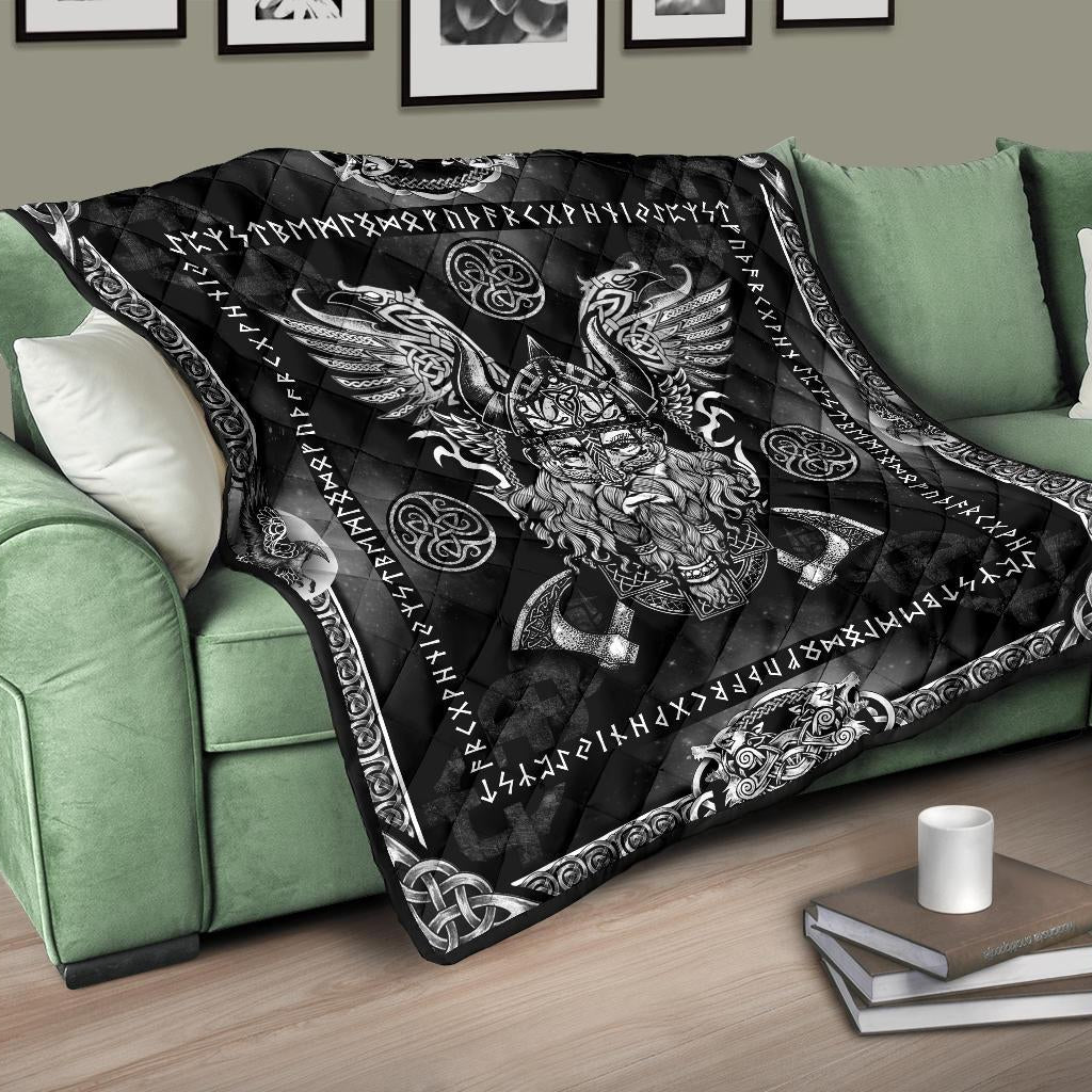 Odin with Ravens Quilt - VikingsBrand