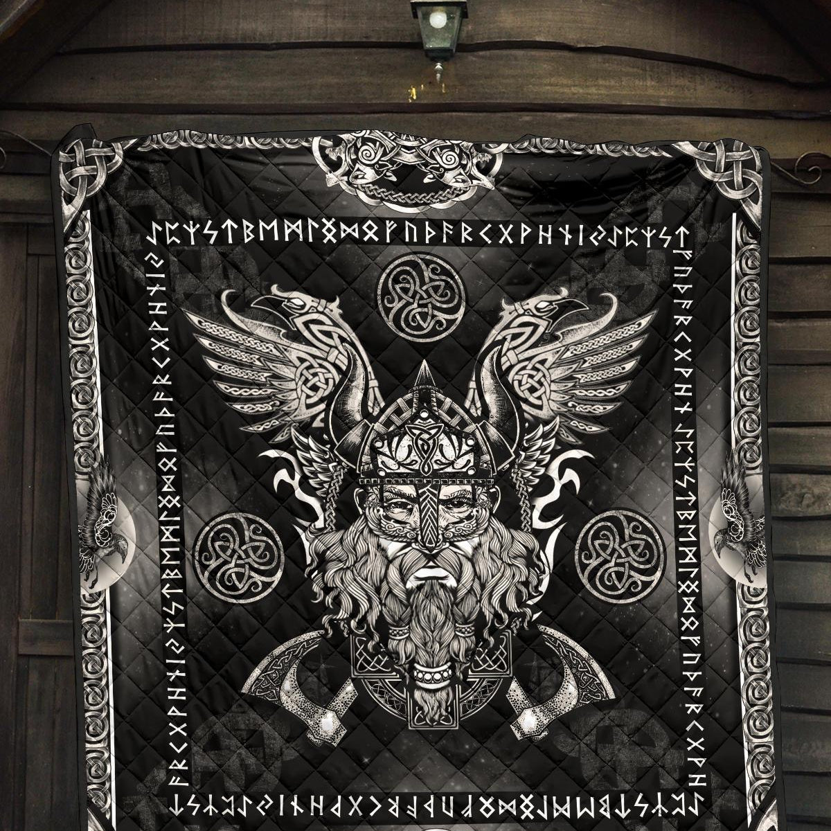 Odin with Ravens Quilt - VikingsBrand