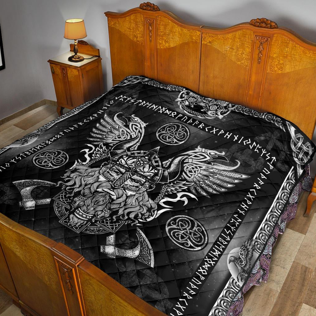 Odin with Ravens Quilt - VikingsBrand