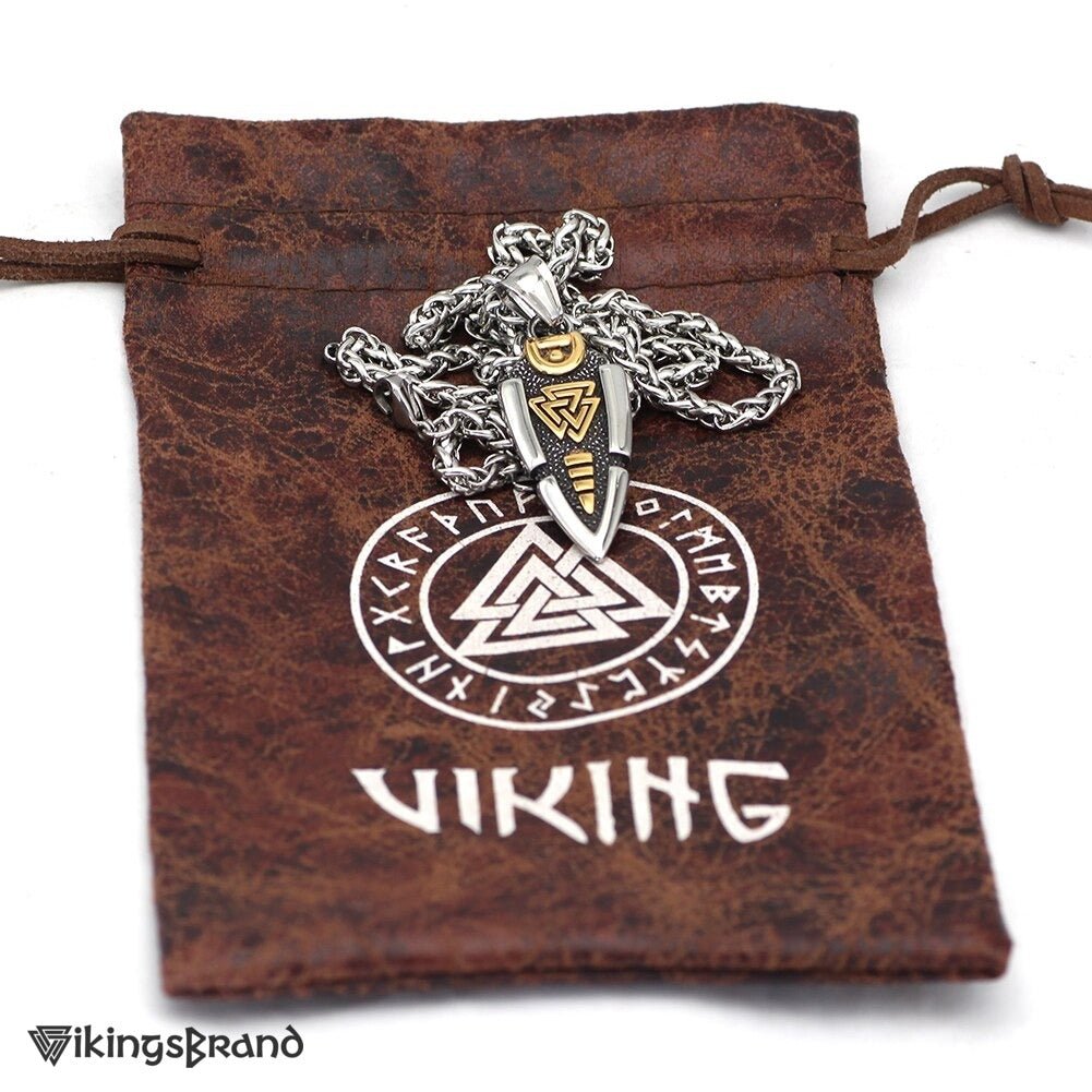 Odin's Spear Valknut Gungnir Viking Necklace