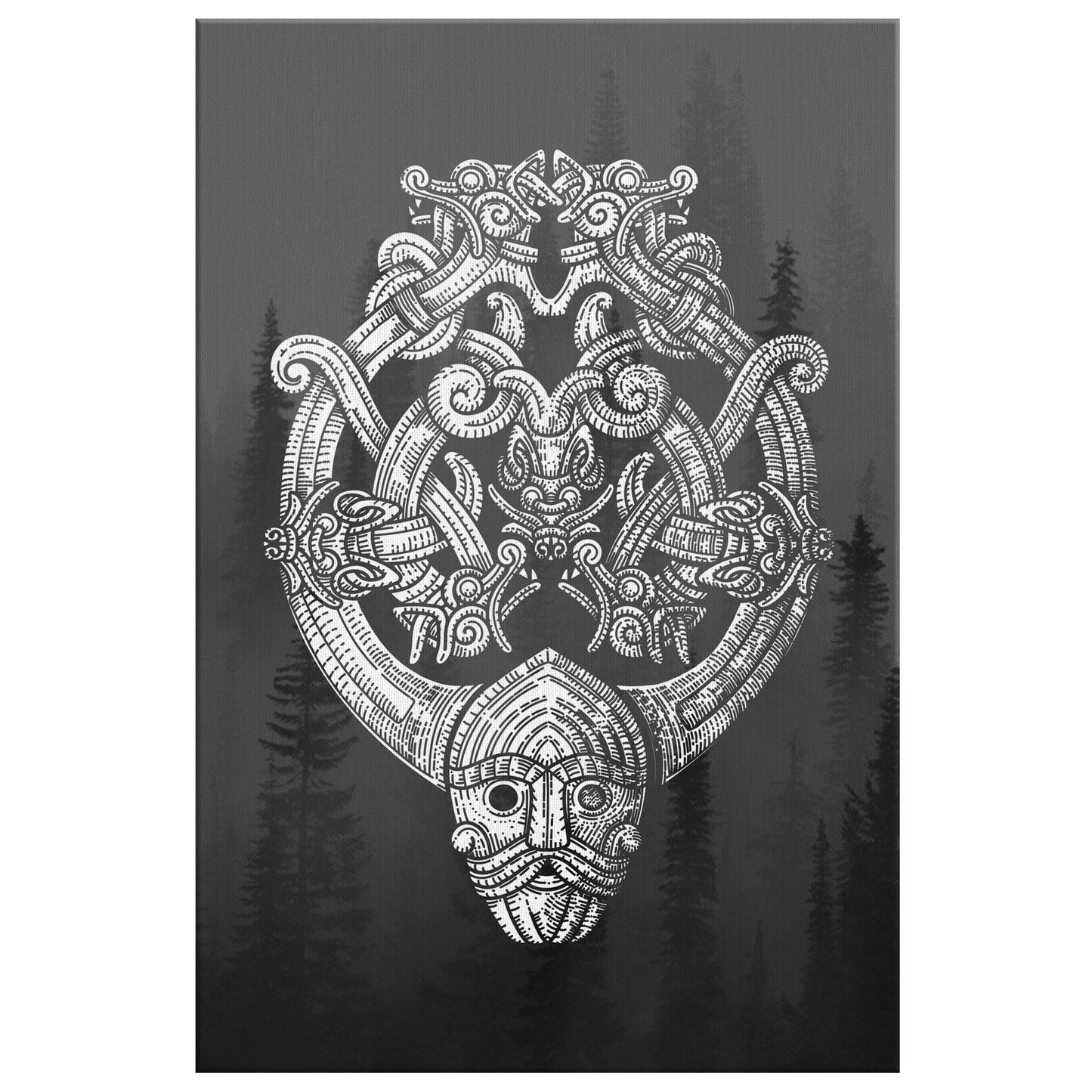 Odin's Wolfpack in Spruce Forest Gallery Quality Viking Wall Art